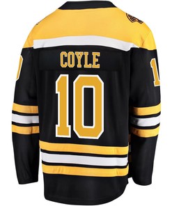Charlie Coyle 10 Boston Bruins Stanley Cup 2023 Playoffs Patch Home Breakaway Men Jersey - Black - Robokeg