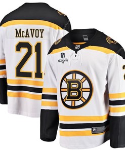 Charlie McAvoy 21 Boston Bruins Stanley Cup 2023 Playoffs Patch Away Breakaway Men Jersey - White - Robokeg