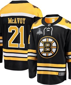Charlie McAvoy 21 Boston Bruins Stanley Cup 2023 Playoffs Patch Home Breakaway Men Jersey - Black - Robokeg