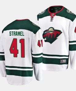 Charlie Stramel #41 Minnesota Wild 2023 NHL Draft Away Men Jersey - White - Robokeg