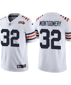 Chicago Bears 100th Anniversary David Montgomery White Classic Limited Jersey - Robokeg