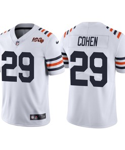 Chicago Bears 100th Anniversary Tarik Cohen White Classic Limited Jersey - Robokeg