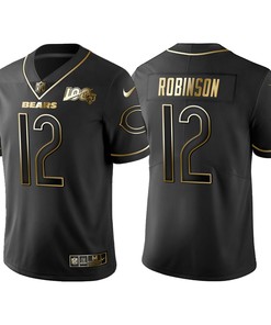 Chicago Bears Allen Robinson 100th Anniversary Black Gold Logo Jersey - Robokeg