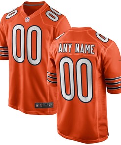 Chicago Bears Alternate Custom Game Jersey - Orange Custom Jerseys Nfl - Robokeg