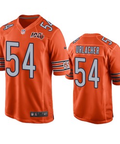 Chicago Bears Brian Urlacher Orange 100th Season Game Jersey - Mens - Robokeg
