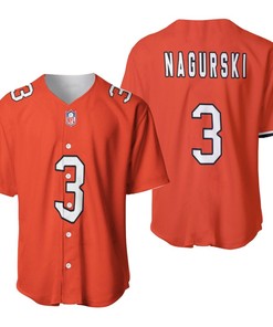 Chicago Bears Bronko Nagurski #3 Nfl Great Player American Football Team Custom Game Orange 3d Designed Allover Gift For Bears Fans Baseball Jersey - Robokeg