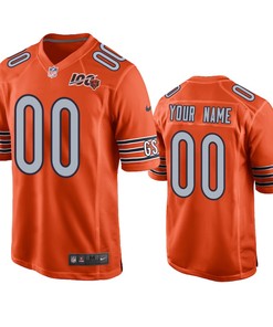 Chicago Bears Custom Orange 100th Season Game Jersey - Mens - Robokeg