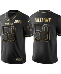 Chicago Bears Danny Trevathan 100th Anniversary Black Gold Logo Jersey - Robokeg