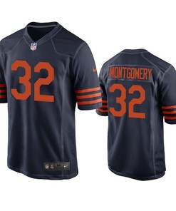 Chicago Bears David Montgomery 2019 Nfl Draft Navy Throwback Jersey - Robokeg
