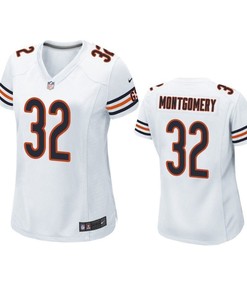 Chicago Bears David Montgomery 2019 Nfl Draft White Game Womens Jersey - Robokeg