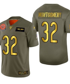 Chicago Bears David Montgomery 2019 Salute To Service Nfl 100 Mens Jersey Metallic - Robokeg