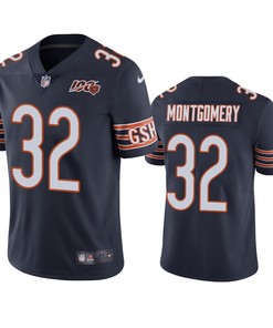 Chicago Bears David Montgomery Navy 100th Season Limited Jersey - Mens - Robokeg