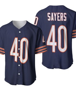 Chicago Bears Gale Sayers #40 Nfl American Football Legacy Vintage Navy 3d Designed Allover Gift For Bears Fans Baseball Jersey - Robokeg