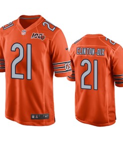 Chicago Bears Ha Ha Clinton-dix Orange 100th Season Game Jersey - Mens - Robokeg