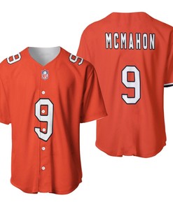 Chicago Bears Jim Mcmahon #9 Nfl Great Player American Football Team Custom Game Orange 3d Designed Allover Gift For Bears Fans Baseball Jersey - Robokeg