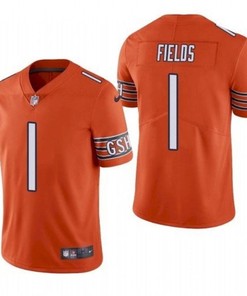 Chicago Bears Justin Fields #1 2021 Draft Nfl Burnt Orange Jersey For Fans - Robokeg