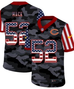 Chicago Bears Khalil Mack #52 Nfl 2020 American Flag Camo Jersey - Robokeg