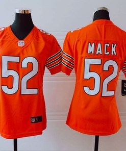 Chicago Bears Khalil Mack #52 Nfl 2020 Orange Womens Jersey - Robokeg
