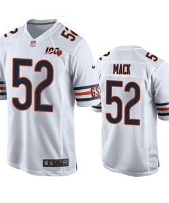 Chicago Bears Khalil Mack White 100th Season Game Jersey - Men - Robokeg
