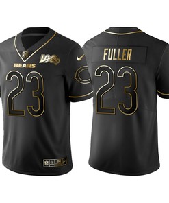 Chicago Bears Kyle Fuller 100th Anniversary Black Gold Logo Jersey - Robokeg