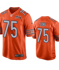 Chicago Bears Kyle Long Orange 100th Season Game Jersey - Mens - Robokeg