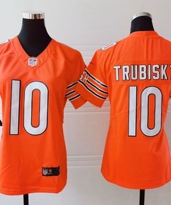 Chicago Bears Mitchell Trubisky #10 Nfl 2020 Orange Womens Jersey - Robokeg