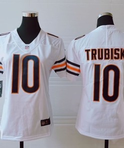 Chicago Bears Mitchell Trubisky #10 Nfl 2020 White Womens Jersey - Robokeg