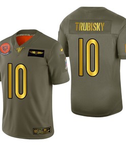 Chicago Bears Mitchell Trubisky 2019 Salute To Service Nfl 100 Mens Jersey Metallic - Robokeg