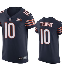 Chicago Bears Mitchell Trubisky Navy 100th Season Vapor Elite Jersey - Robokeg
