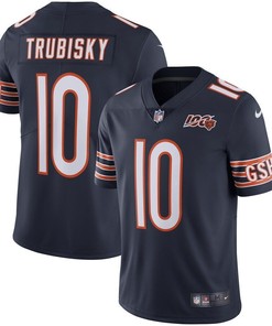 Chicago Bears Mitchell Trubisky Navy Nfl 100th Season Jersey - Robokeg