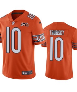 Chicago Bears Mitchell Trubisky Orange 100th Season Vapor Limited Jersey - Robokeg