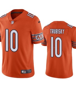 Chicago Bears Mitchell Trubisky Orange Vapor Limited Jersey - Robokeg