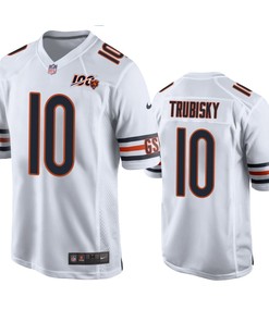 Chicago Bears Mitchell Trubisky White 100th Season Game Jersey - Men - Robokeg