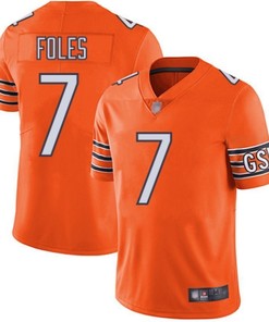 Chicago Bears Nick Foles #7 Nfl 2020 Orange Jersey Jersey - Robokeg