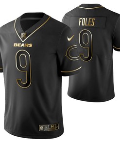 Chicago Bears Nick Foles 9 2021 Nfl Golden Brandedition Black Jersey Gift For Bears Fans - Robokeg