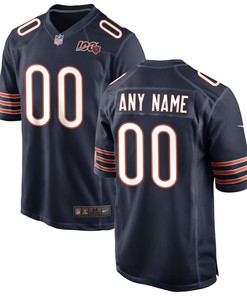 Chicago Bears Nike 2019 100th Season Custom Game Jersey - Navy - Robokeg