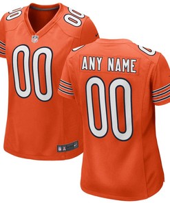 Chicago Bears Nike Womens Alternate Custom Game Jersey - Orange - Robokeg