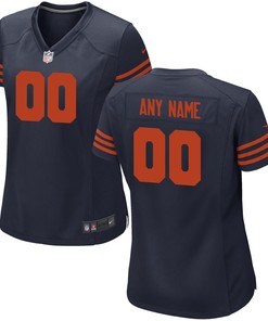Chicago Bears Nike Womens Custom Throwback Game Jersey - Navy - Robokeg