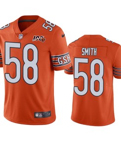 Chicago Bears Roquan Smith Orange 100th Season Vapor Limited Jersey - Robokeg