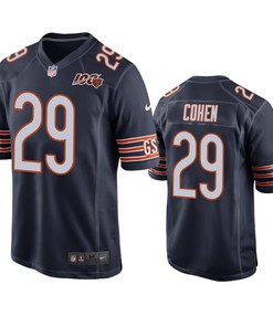 Chicago Bears Tarik Cohen Navy 100th Season Game Jersey - Mens - Robokeg