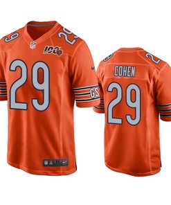 Chicago Bears Tarik Cohen Orange 100th Season Game Jersey - Mens - Robokeg
