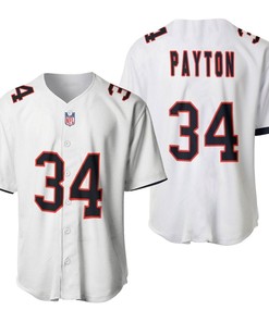 Chicago Bears Walter Payton #34 Great Player Nfl American Football Team Custom Game White 3d Designed Allover Gift For Bears Fans Baseball Jersey - Robokeg
