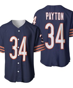 Chicago Bears Walter Payton #34 Great Player Nfl American Football Team Legacy Vintage Navy 3d Designed Allover Gift For Bears Fans Baseball Jersey - Robokeg