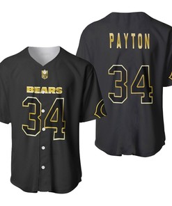 Chicago Bears Walter Payton #34 Great Player Nfl Black Golden Brandedition Vapor Limited Jersey Style Custom Gift For Bears Fans Baseball Jersey - Robokeg