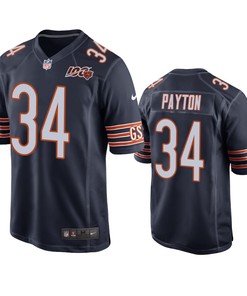 Chicago Bears Walter Payton Navy 100th Season Game Jersey - Mens - Robokeg