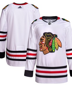 Chicago Blackhawks Adidas Away Primegreen Authentic Pro Jersey - White Nhl - Robokeg