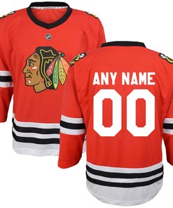 Chicago Blackhawks Replica Custom Jersey - Red Custom Jerseys Nhl - Robokeg