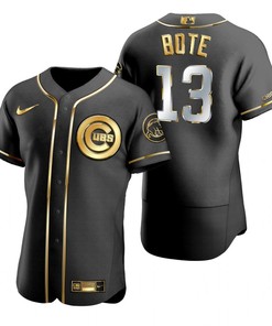 Chicago Cubs #13 David Bote Mlb Golden Brandedition Black Jersey Gift For Cubs Fans - Robokeg