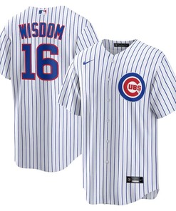 Chicago Cubs #16 Patrick Wisdom Home Replica Jersey - White - Robokeg