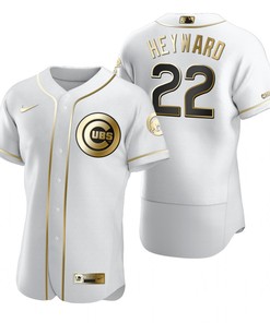Chicago Cubs #22 Jason Heyward Mlb Golden Brandedition White Jersey Gift For Cubs Fans - Robokeg